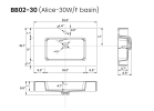 U063-ALICE72W-201 Alice 72" White Bathroom Vanity with Double Sinks and Open Shelf, Modern Wall Mounted Floating Bathroom Vanity