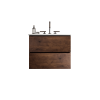 Wall Mount 24" Walnut Bathroom Vanity with Ceramic Sink with three faucet holes, Large Storage Floating Bathroom Vanity for Modern Bathroom
