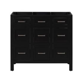 [Cabinet Only] 36" Black Bathroom Vanity(Sink not included)