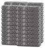 Charcoal Washcloths for Body and Face Towel Cotton Wash Cloths Bulk 48 Pack Flannel Spa Fingertip Wash Clothes 12x12 Inch Soft Absorbent Gym Towels