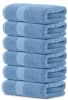 Luxury Hand Towels | Cotton Hotel spa Bathroom Towel | 16x30 | 6 Pack | Light Blue