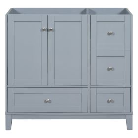 [Cabinet Only] 36" Bathroom Vanity-Grey Blue(Sink not included)