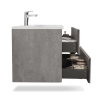 47'' Wall Mounted Single Bathroom Vanity in Ash Gray With White Solid Surface Vanity Top