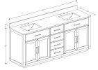 80" Bathroom Vanity with Double Sink, Freestanding Modern Bathroom Vanity with Soft-Close Cabinet and 3 Drawers