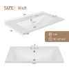 30" Wall Mounted Bathroom Vanity with Sink Combo, Functional Drawer, Solid Wood & MDF Board & Ceramic
