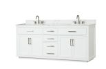 80" Bathroom Vanity with Double Sink, Freestanding Modern Bathroom Vanity with Soft-Close Cabinet and 3 Drawers
