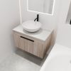 30 " Modern Design Float Bathroom Vanity With Ceramic Basin Set;  Wall Mounted White Oak Vanity With Soft Close Door; KD-Packing;  KD-Packing;  2 Piec