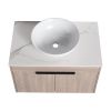 30 " Modern Design Float Bathroom Vanity With Ceramic Basin Set;  Wall Mounted White Oak Vanity With Soft Close Door; KD-Packing;  KD-Packing;  2 Piec