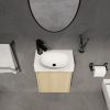 16 "Bathroom Vanity Sink Combo for Small Space, Modern Small Bathroom Vanity with Sink, Small Bathroom Sink Cabinet Set ,Oak