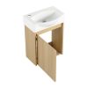 16 "Bathroom Vanity Sink Combo for Small Space, Modern Small Bathroom Vanity with Sink, Small Bathroom Sink Cabinet Set ,Oak