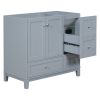 [Cabinet Only] 36" Bathroom Vanity-Grey Blue(Sink not included)
