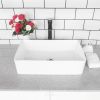 Ghomeg Bathroom Rectangle Above White Porcelain Ceramic Vessel Vanity Sink Art Basin