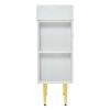 21.6" white Bathroom vanity, Combo Cabinet, Bathroom Storage Cabinet, Single Ceramic Sink, Left side storage