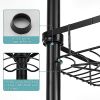 Stainless Steel Corner Shower Caddy Tension Pole Organizer Bathroom Shelf Stand Bathtub Storage Rack Non-Slip Design Rustproof