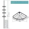 Stainless Steel Corner Shower Caddy Tension Pole Organizer Bathroom Shelf Stand Bathtub Storage Rack Non-Slip Design Rustproof