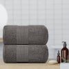 Resort Collection Soft Bath Sheet Towels 35x70 inch Oversize Large Luxury Hotel Plush & Absorbent Cotton Bath Sheet 2 Pack Charcoal Color