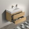 U041-Alice30-106 Alice 30" Natural Oak Bathroom Vanity with Sink, Large Storage Wall Mounted Floating Bathroom Vanity for Modern Bathroom