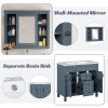 36'' Bathroom Vanity with Top Sink, Royal Blue Mirror Cabinet, Modern Bathroom Storage Cabinet with 2 Soft Closing Doors and 2 Drawers
