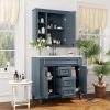 36'' Bathroom Vanity with Top Sink, Royal Blue Mirror Cabinet, Modern Bathroom Storage Cabinet with 2 Soft Closing Doors and 2 Drawers