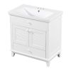 30" Bathroom Vanity with Sink, Bathroom Cabinet with Two Doors and One Drawer, White (OLD SKU: JL000005AAK)