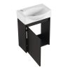 16 "Bathroom Vanity Sink Combo for Small Space, Modern Small Bathroom Vanity with Sink, Small Bathroom Sink Cabinet Set ,Black