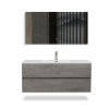 47'' Wall Mounted Single Bathroom Vanity in Ash Gray With White Solid Surface Vanity Top