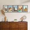 11x17 Picture Frame Set of 5, Display Pictures 9x15 with Mat or 11x17 Without Mat, Wall Gallery Photo Frames, Black