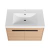 LEVISTAR oak 30 Inch Bathroom Vanity with resin Countertop Sink, 2 Doors Bathroom Cabinet Set
