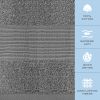 12 Pack Resort Collection Soft Washcloth Face Body Towel Set 12x12 Luxury Hotel Plush Absorbent Cotton Wash Clothes Smoke Grey
