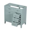 36" Bathroom Vanity without Sink, Cabinet Base Only, Bathroom Cabinet with Drawers, Solid Frame and MDF Board, Green