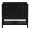 36" Bathroom Vanity without Sink, Cabinet Base Only, One Cabinet and three Drawers, Black