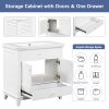 30" Bathroom Vanity with Sink, Bathroom Cabinet with Two Doors and One Drawer, White (OLD SKU: JL000005AAK)
