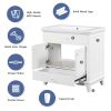 30" Bathroom Vanity with Sink, Bathroom Cabinet with Two Doors and One Drawer, White (OLD SKU: JL000005AAK)