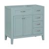 36" Bathroom Vanity without Sink, Cabinet Base Only, Bathroom Cabinet with Drawers, Solid Frame and MDF Board, Green