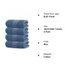 Resort Collection Soft Bath Towels 28x55 inch Luxury Hotel Plush Absorbent Cotton Bath Towel Large 4 Pack Blue