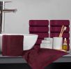 Luxury Washcloths for Bathroom Hotel Spa Kitchen Set of 12 Pcs Circlet Egyptian Cotton Highly Absorbent Hotel Quality Face Towels 13x13 Inch Wine Red