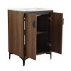 24'' Bathroom Vanity with Top Sink, Modern Bathroom Storage Cabinet with 2 Soft Closing Doors, Single Sink Bathroom Vanity