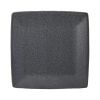 Tableware Set Dark Gray Square Stoneware 16-Piece Dinnerware Set Cutlery Set