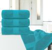 Luxury Bath Towels Set of 4 Large 700 GSM Cotton Ultra Soft Bath Towels 27x54 n Highly Absorbent and Quick Dr Aqua Green