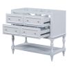 36" Bathroom Vanity Cabinet without Sink, Free Standing Vanity Set with 4 Drawers& Soft Closing Doors, Solid Wood Frame Bathroom Cabinet