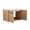 LEVISTAR oak 30 Inch Bathroom Vanity with resin Countertop Sink, 2 Doors Bathroom Cabinet Set