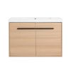 LEVISTAR oak 30 Inch Bathroom Vanity with resin Countertop Sink, 2 Doors Bathroom Cabinet Set