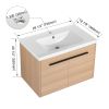 LEVISTAR oak 30 Inch Bathroom Vanity with resin Countertop Sink, 2 Doors Bathroom Cabinet Set