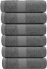 Luxury Hand Towels for Bathroom Hotel Spa Kitchen Set 16x30 Inch Set of 6 Dark Gray