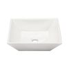 16"x16" Square White Ceramic Vessel Sink Countertop,Above Counter Bathroom Vanity Sink