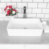 Ghomeg Bathroom Rectangle Above White Porcelain Ceramic Vessel Vanity Sink Art Basin
