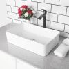 Ghomeg Bathroom Rectangle Above White Porcelain Ceramic Vessel Vanity Sink Art Basin