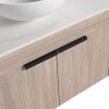 30 " Modern Design Float Bathroom Vanity With Ceramic Basin Set;  Wall Mounted White Oak Vanity With Soft Close Door; KD-Packing;  KD-Packing;  2 Piec