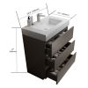 Alice 30" Gray Bathroom Vanity with Sink, Large Storage Freestanding Bathroom Vanity for Modern Bathroom