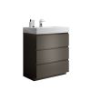 Alice 30" Gray Bathroom Vanity with Sink, Large Storage Freestanding Bathroom Vanity for Modern Bathroom